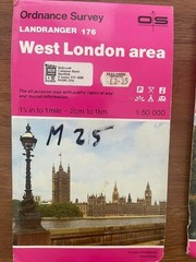Job Lot 8 Vintage Ordnance Survey Maps Landranger 1:50000 London S. West Retro