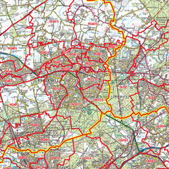 (G12) Map of Reading RG Postcode Sectors, Poster of Reading Postcodes