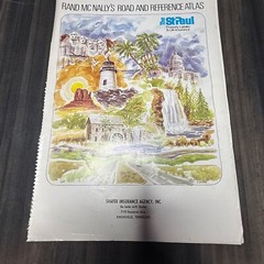 Rand McNally Road Atlas Vintage Travel Map St. Paul Insurance Spiral Bound