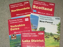 OS Ordnance Survey 1″ Touring Map & Guide – 1980s various editions – good cond.