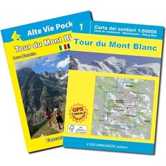 France Italy Switzerland Tour du Mont Blanc 1:50k Hiking Map + Guide **40% OFF**