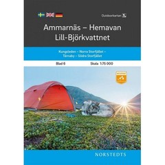 Sweden map 6: Ammarnas Hemavan Lill Bjorkvattnet Hiking, Kungsleden, Skiing