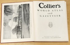 1937 Colliers World Atlas and Gazetteer Hardcover Pre World War II Maps Vintage