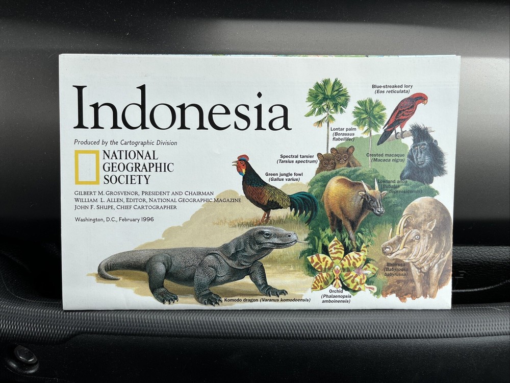 National Geographic Society Map of Indonesia 1996 Forest Survivors