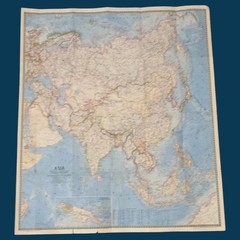 National Geographic The Peoples Of Mainland Southeast Asia Map Vintage 1971