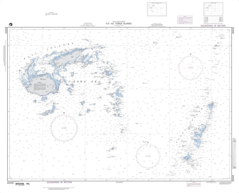 Fiji and Tonga Islands (OMEGA) | Waterproof NGA Chart 83500