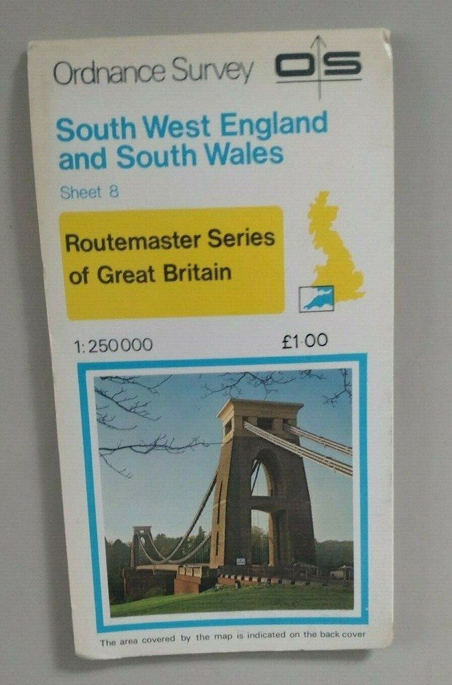 Ordnance Survey Routemaster 8 Map: South West England and South Wales 1978