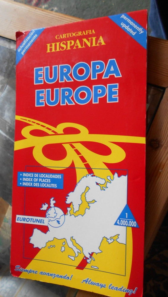 De Rouck Europe folding road atlas in Spanish and English