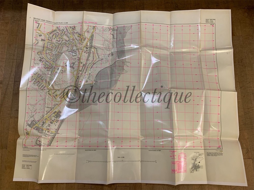 MOD MINISTRY OF DEFENCE MILITARY BELFAST MAP-NORTHERN IRELAND-SHEET 114-14 LOUGH