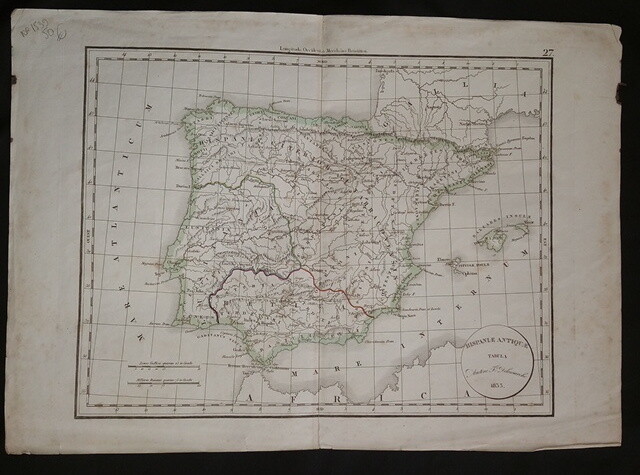 Hispaniae Antiquae tabula Auctore F Delamarche 1833 cards