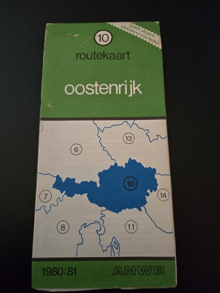 Vintage 1980/81 ANWB Routekaart Oostenrijk Austria Road Map Touring Club Map