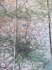 Vintage John Bartholomew Tourist & Cycling Map Mounted On Cloth Harrogate Dales