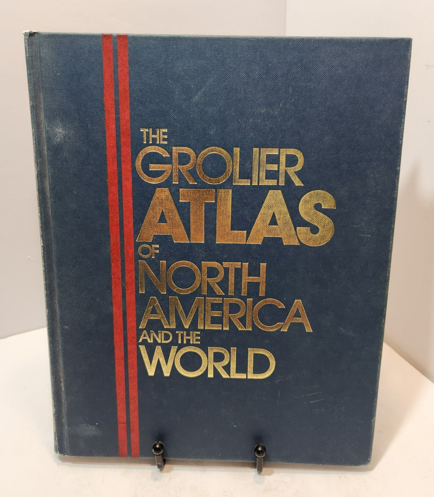 1984 Hardcover Grolier Atlas Of North America And The World