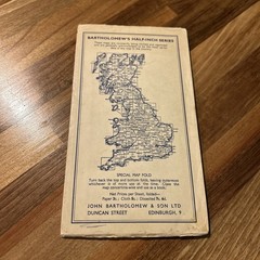 SOUTH WALES Bartholomew Revised Contoured Half Inch Map Sheet 12 Paper 1952