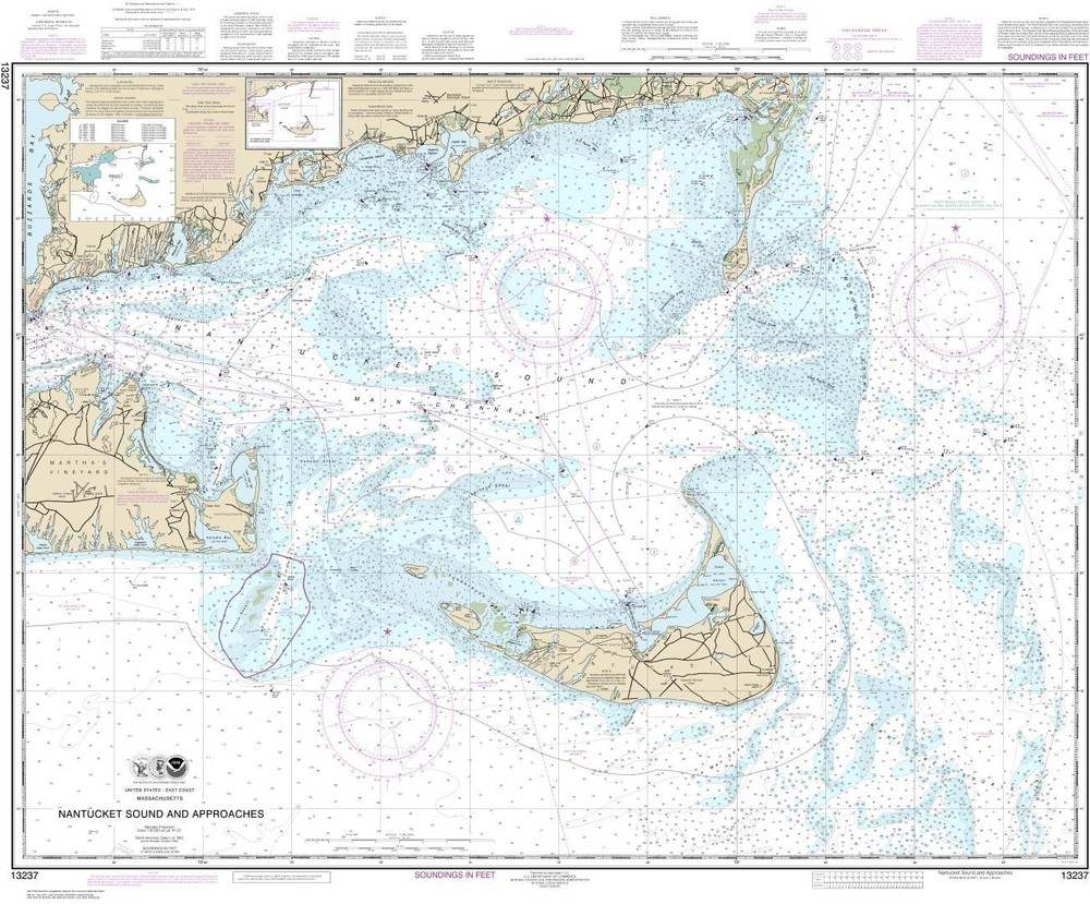 Nantucket Sound and Approaches | Waterproof NOAA Chart 13237