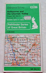 Ordnance Survey Map – Pathfinder – Ashbourne – Sheet SK 04/14 – 1:25000 – 1984