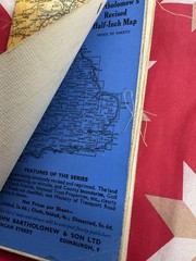 ANTIQUE Bartholomews Map , FOLD OUT MAP , Teesdale , hiking , rambling