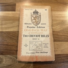 THE CHEVIOT HILLS Scotland Ordnance Survey 1 In Sh 86 Popular Edition 1925 CLOTH