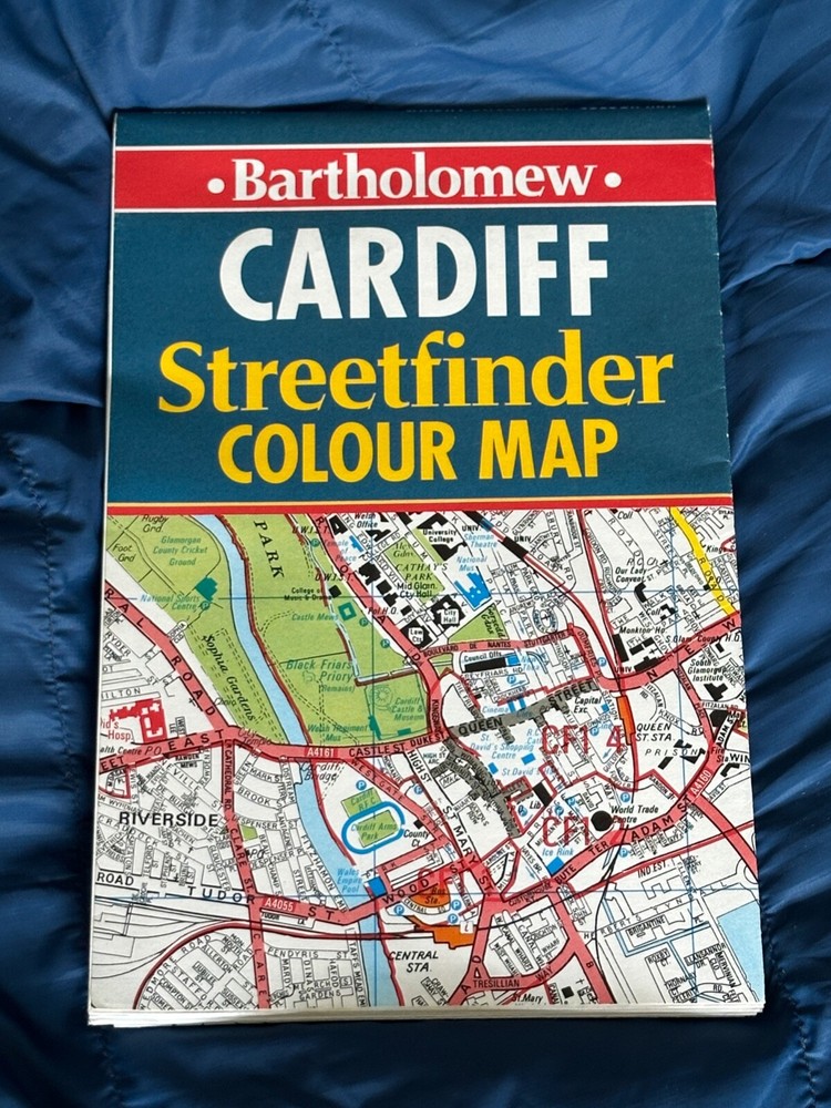 Bartholomew, Cardiff Colour Street Plan with Index, -1980’s