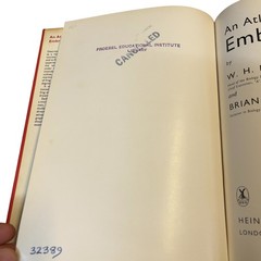 An Atlas of Embryology Freeman Bracegirdle Hardcover 1963 Biology