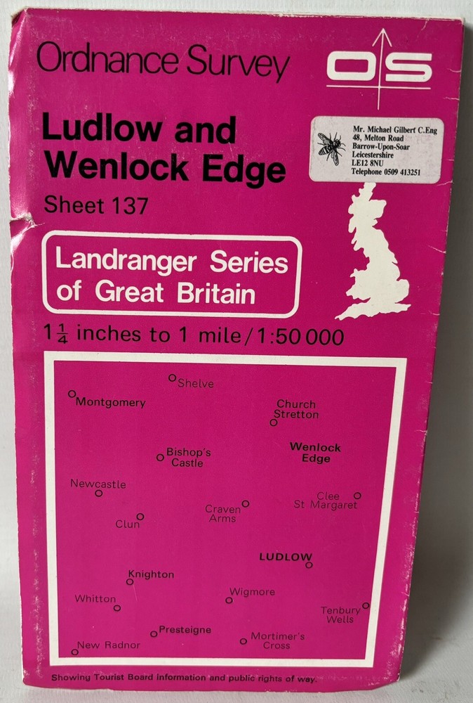 Ordnance Survey Landranger Map – Ludlow & Wenlock Edge – Sheet 137 – 1980