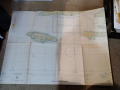 WORLD AERONAUTICAL CHART Jamaica. Caribbean Sea 1955 ORIGINAL MAP 647 28″X22″