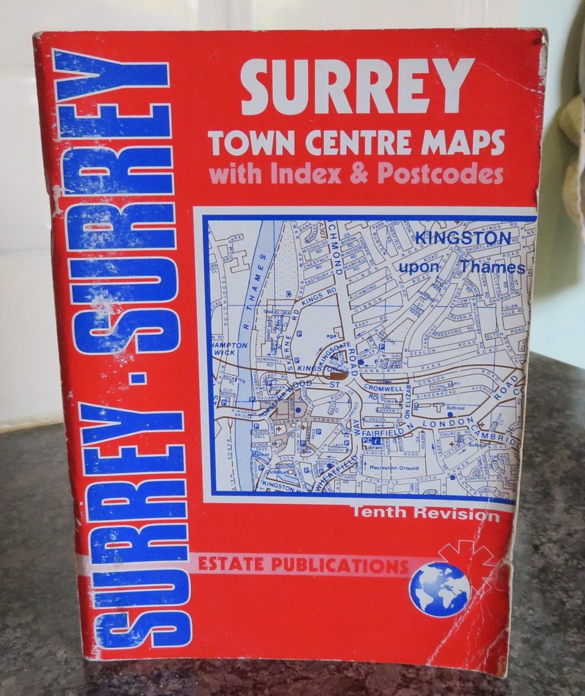 Surrey Town Centre Maps With Index and Postcodes