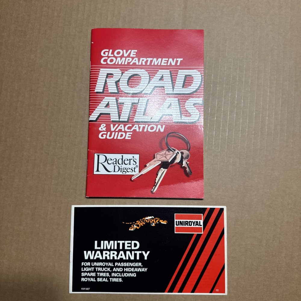 Vtg Glove Booklet Road Atlas Guide Readers Digest Uniroyal Brochure Has Oil B1