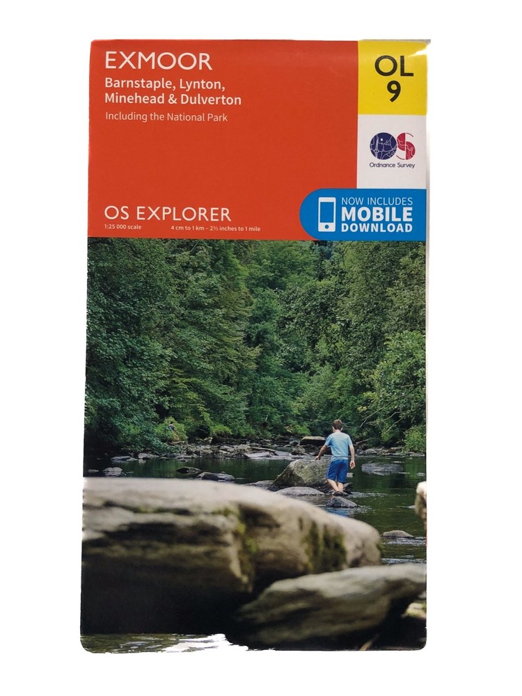 Exmoor – Ordnance Survey Explorer Map OL9 with Mobile Download 1:25000 scale