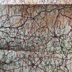SHEFFIELD – LINCOLN Bartholomew CLOTH Quarter Inch Map No 13 Automobile Map