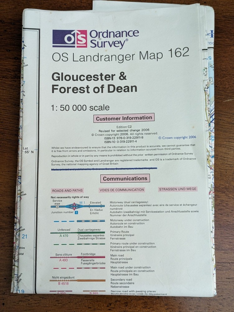 OS 1 50 000 Landranger Map Sheet 162 Gloucester Forest Dean 2006