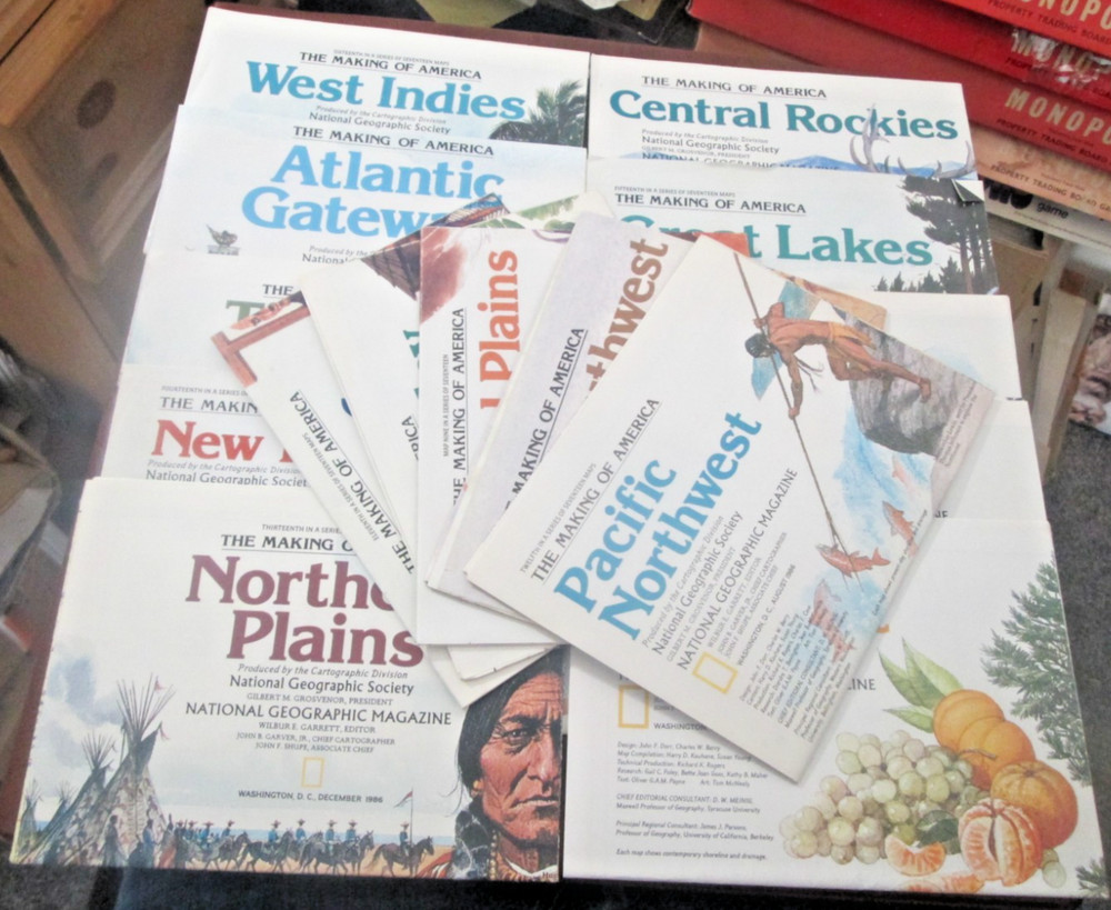 Vintage 1980s National Geographic Map The Making of America Lot of 15 Excellent