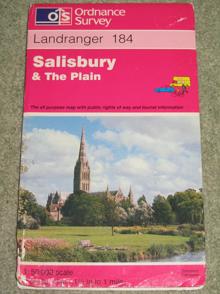 OS Ordnance Survey Landranger Map Sheet 184 Salisbury & The Plain – 1994