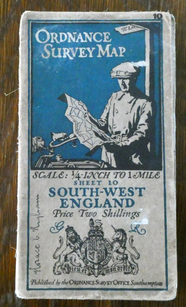 Ordnance Survey Map Sheet 10 South West England 1/4 Inch to One Mile Cloth 1919