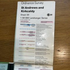 Vintage Ordnance Survey Landranger St Andrews Kirkcaldy 1987 Map 59