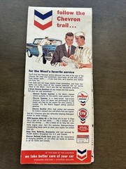 Vintage Chevron CALIFORNIA Road Map Standard Stations Folding Paper Redwood Tour