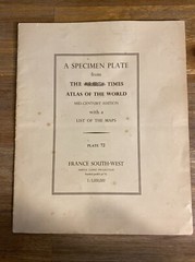 A specimen plate from Times Atlas of world mid century Plate 72 France- Sth West