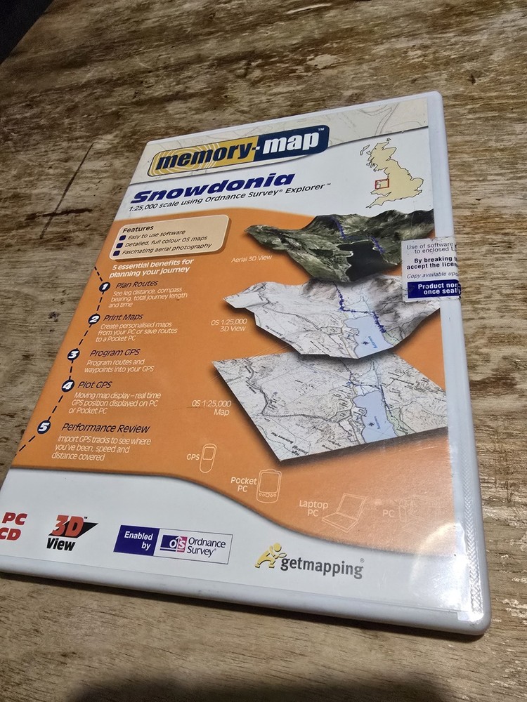 Memory Map Snowdonia PC CD OS Explorer 1:25,000 GPS Mapping Ordnance Survey
