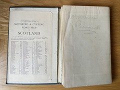 Vintage Bacon’s Motoring Road of Scotland Map Cycling Cloth Backed