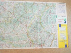 Vintage Michelin Map Mons Luxembourg, Belgium Road route planning