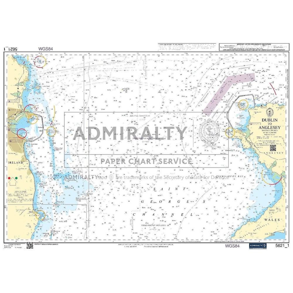 Admiralty Small Craft Chart 5621_1: Dublin to Anglesey