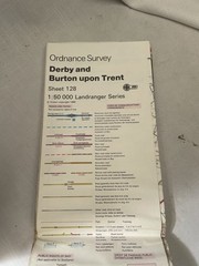 Vintage Ordnance Survey Map Sheet 128 Derby And Burton Upon Trent Landranger