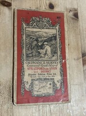 STRATFORD ON AVON Ordnance Survey Cloth 1 In Map 1920 Sheet 82 Contoured Warwick