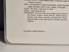 Vtg Rand McNally Geography Terms Desk Map + DEFINITIONS Laminated US Grade