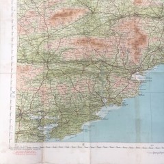 Vintage Bartholomews cloth backed map of Wexford & waterford Ireland