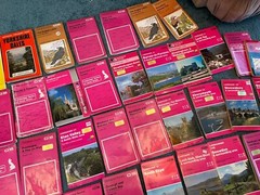 40 Ordnance Survey OS Landranger Maps UK Great Britain Bundle Pink Modern Old