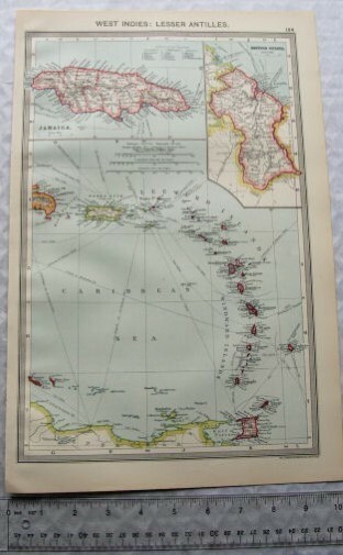 c1907 Harmsworth Plate No. 184 West Indies: Lesser Antilles