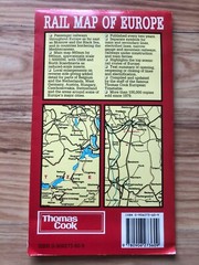 Thomas Cook Rail Map of Europe 1991-92 folded map