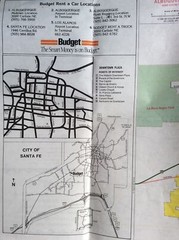 Vintage USA Tourist Budget Rent a Car Map – Albuquerque and Vicinity – 1991