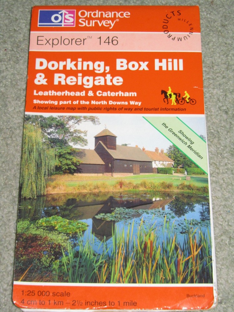 OS Ordnance Survey Explorer 1:25,000: Sheet 146 Dorking, Box Hill & Reigate 1997